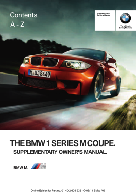 2011 BMW 1 Series M Coupe Owners Manual